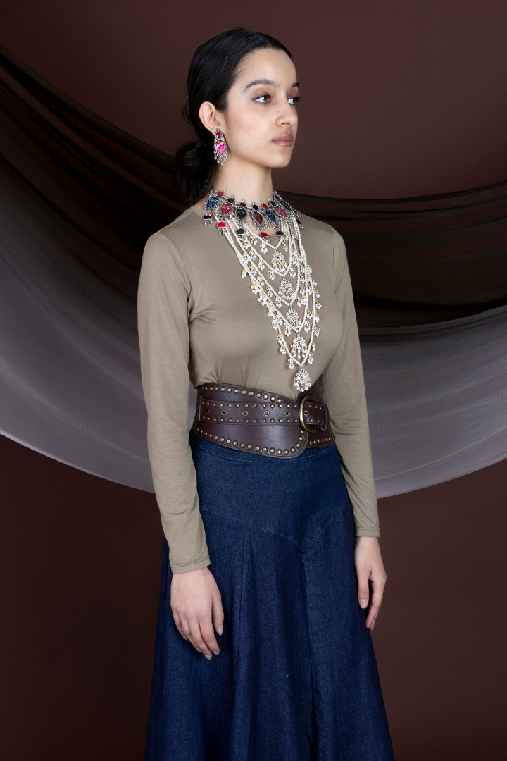 Maxi Dark Denim Skirt