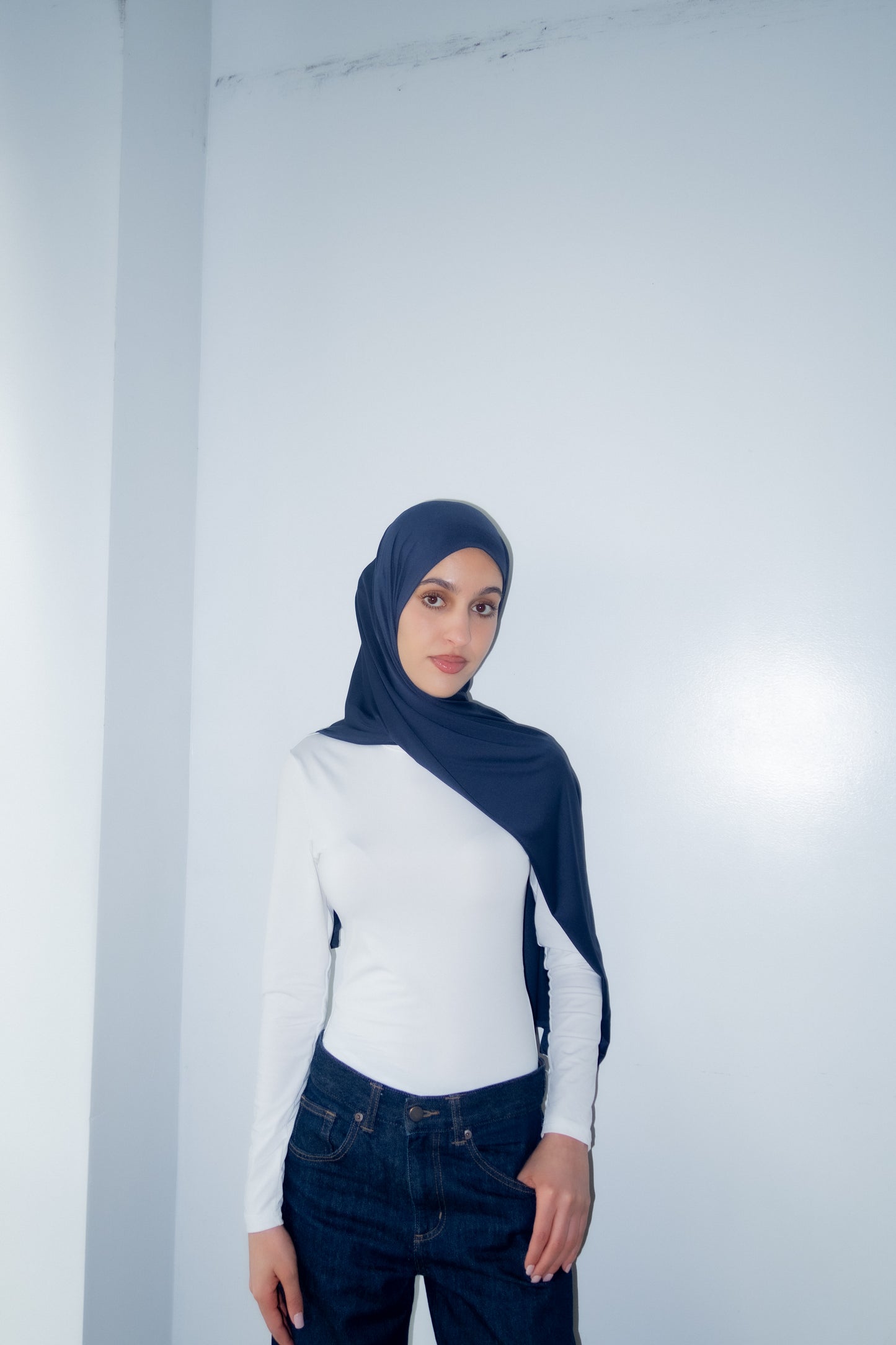 Navy Blue Premium Jersey Scarf