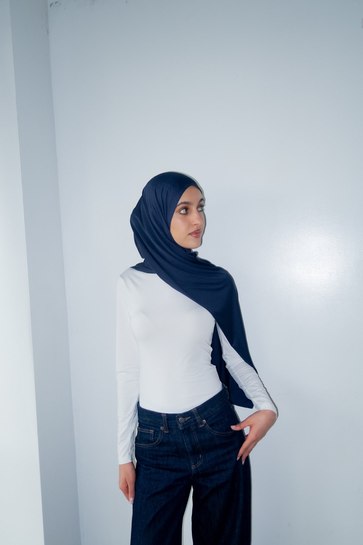 Navy Blue Premium Jersey Scarf