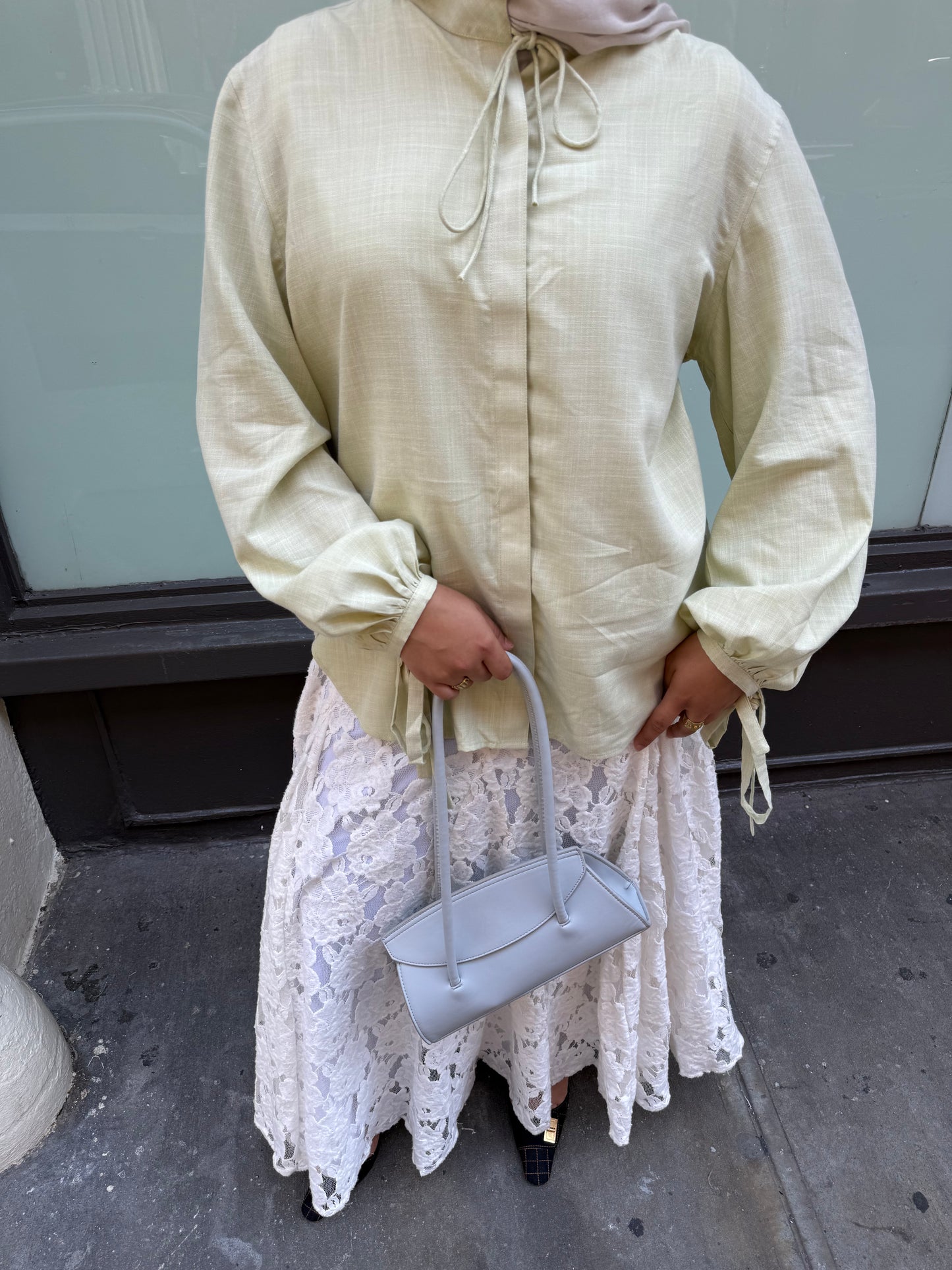 DALIA BLOUSE - SAGE GREEN