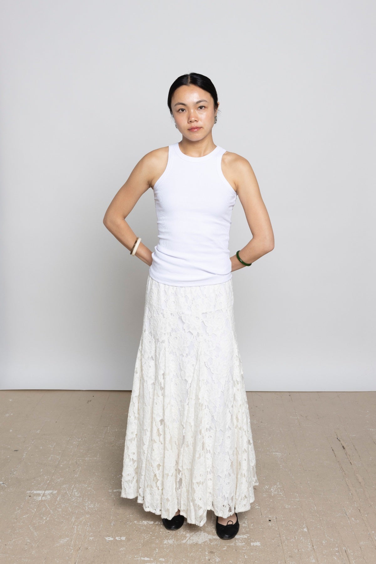 AMARA LACE MAXI SKIRT - OFF WHITE