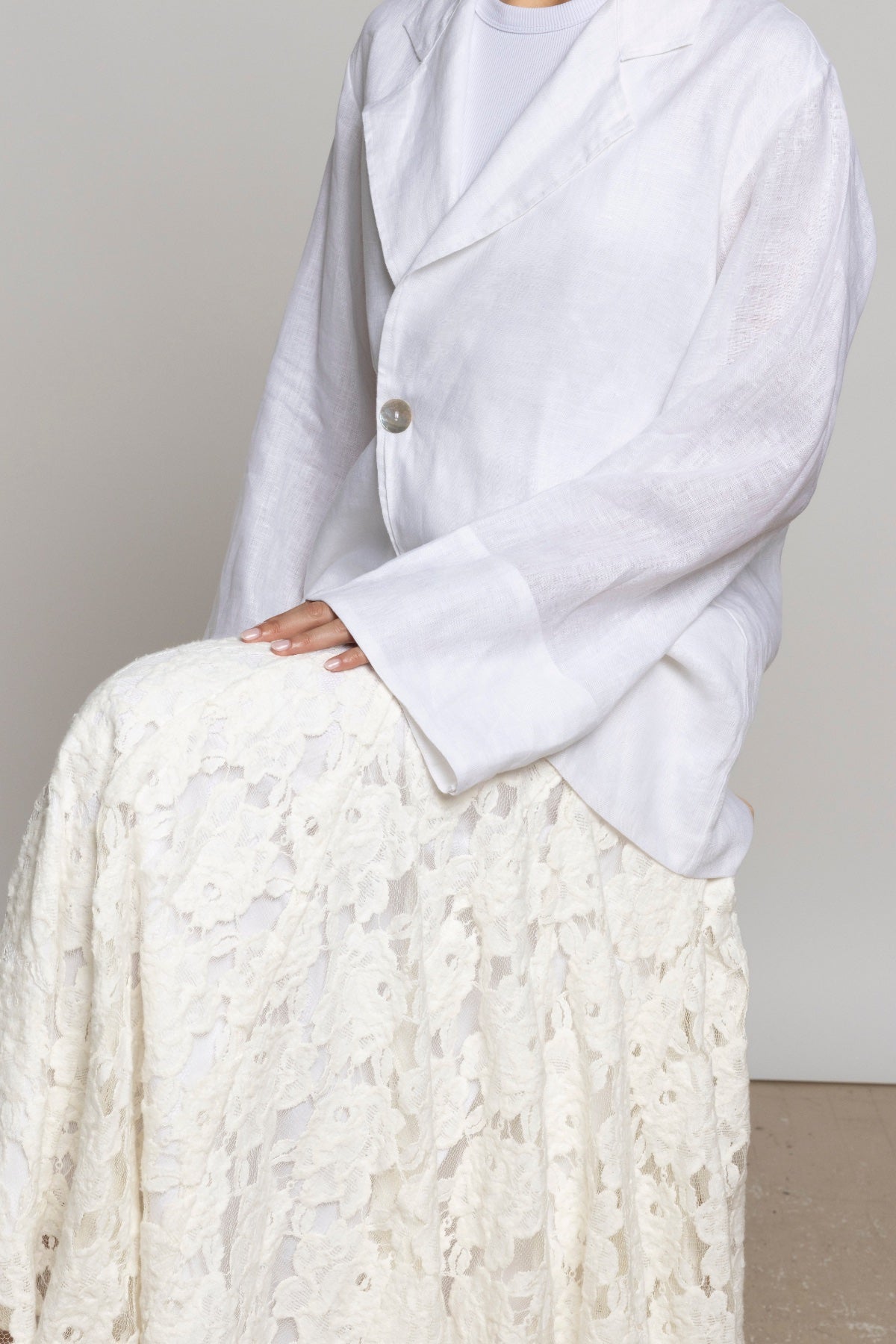 AMARA LACE MAXI SKIRT - OFF WHITE