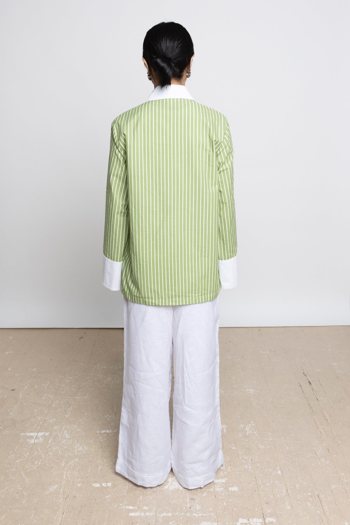 SORA STRIPE SHIRT IN LIGHT GREEN