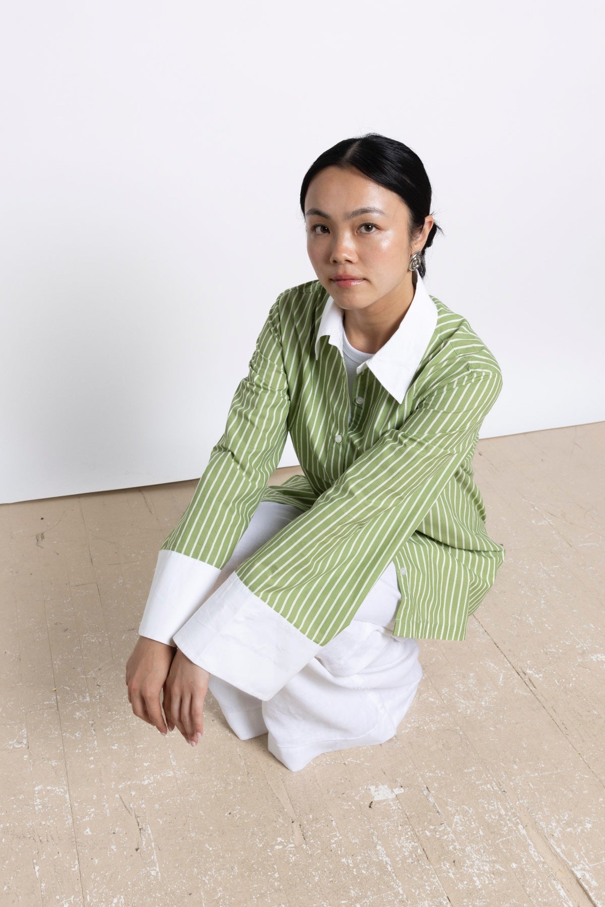 SORA STRIPE SHIRT IN LIGHT GREEN