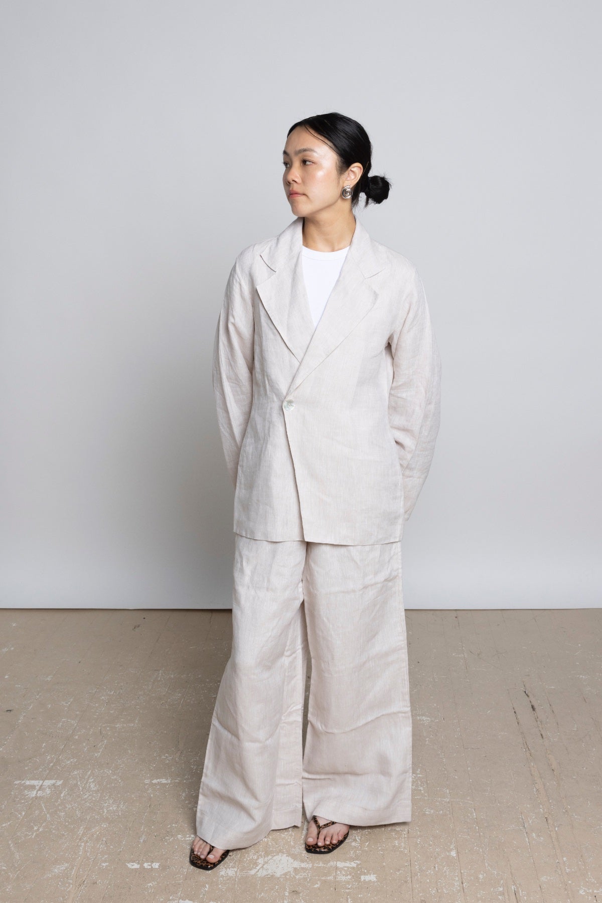 NATURAL SAKO LINEN PANTS