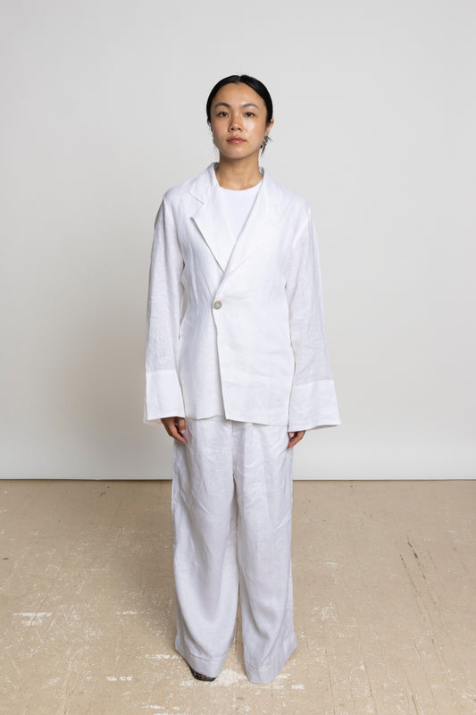 WHITE SAKO LINEN PANTS