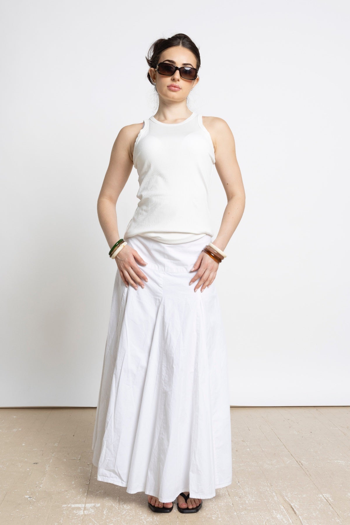 ÉLAN MAXI SKIRT - WHITE
