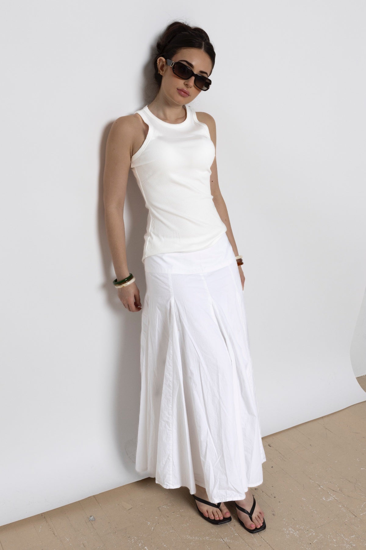 ÉLAN MAXI SKIRT - WHITE