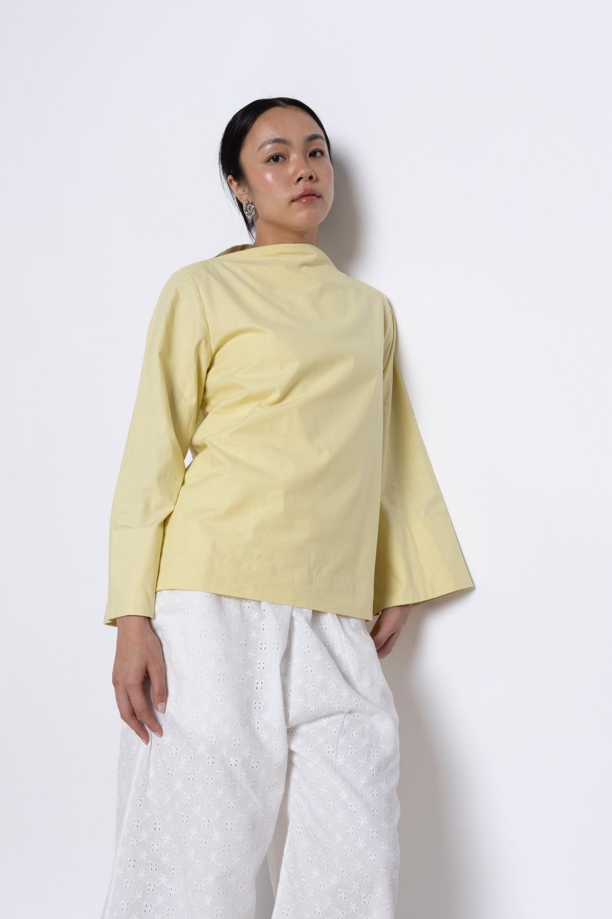 MIRA HIGH LOW OVERSIZED TOP - BUTTER YELLOW