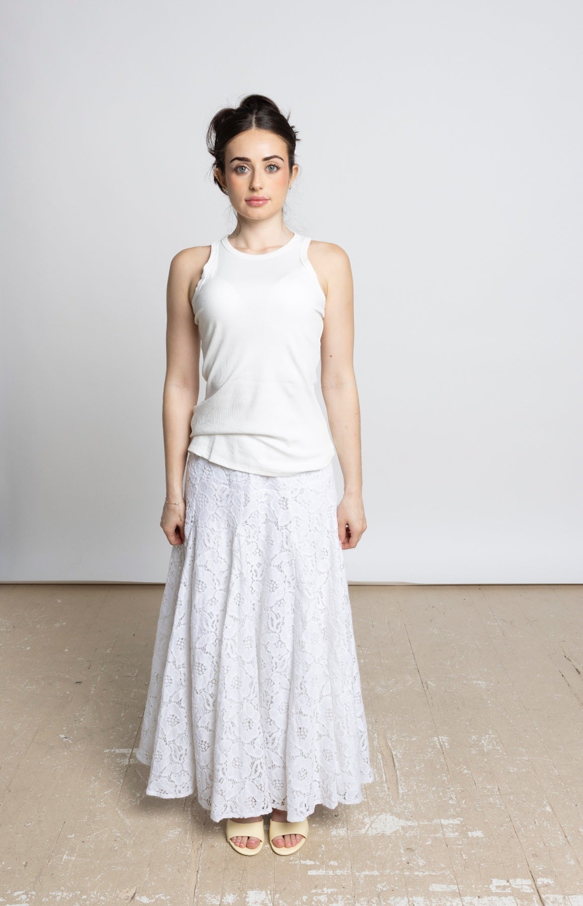 SOLENE LACE MAXI SKIRT - OFF WHITE