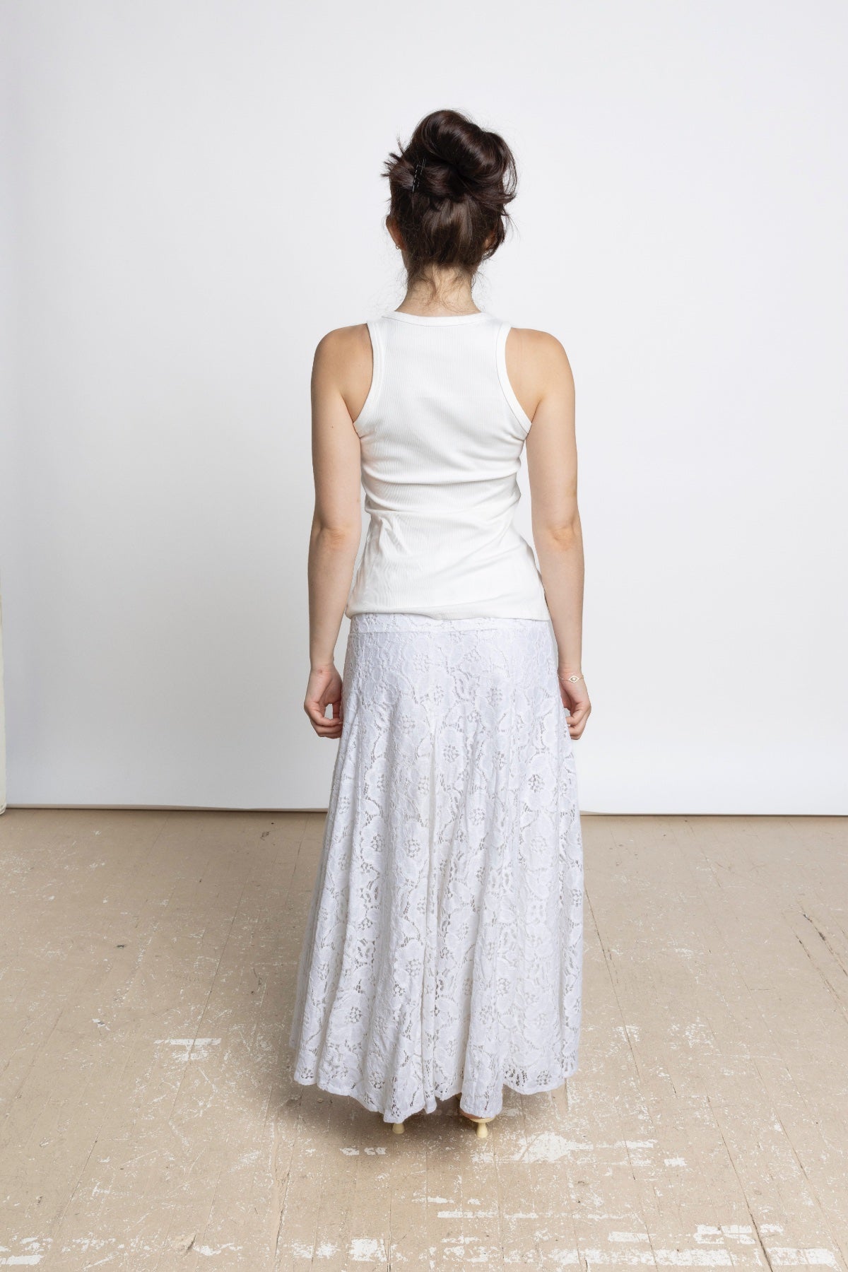 SOLENE LACE MAXI SKIRT - OFF WHITE