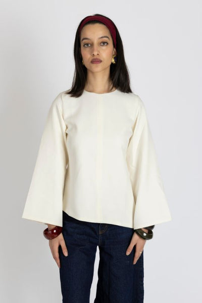 トップス mihee Miju Off - White Asymmetric Blouse – NOKSHI
