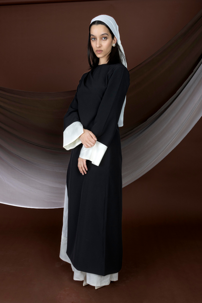 Anika Black Long Drape Tunic Top