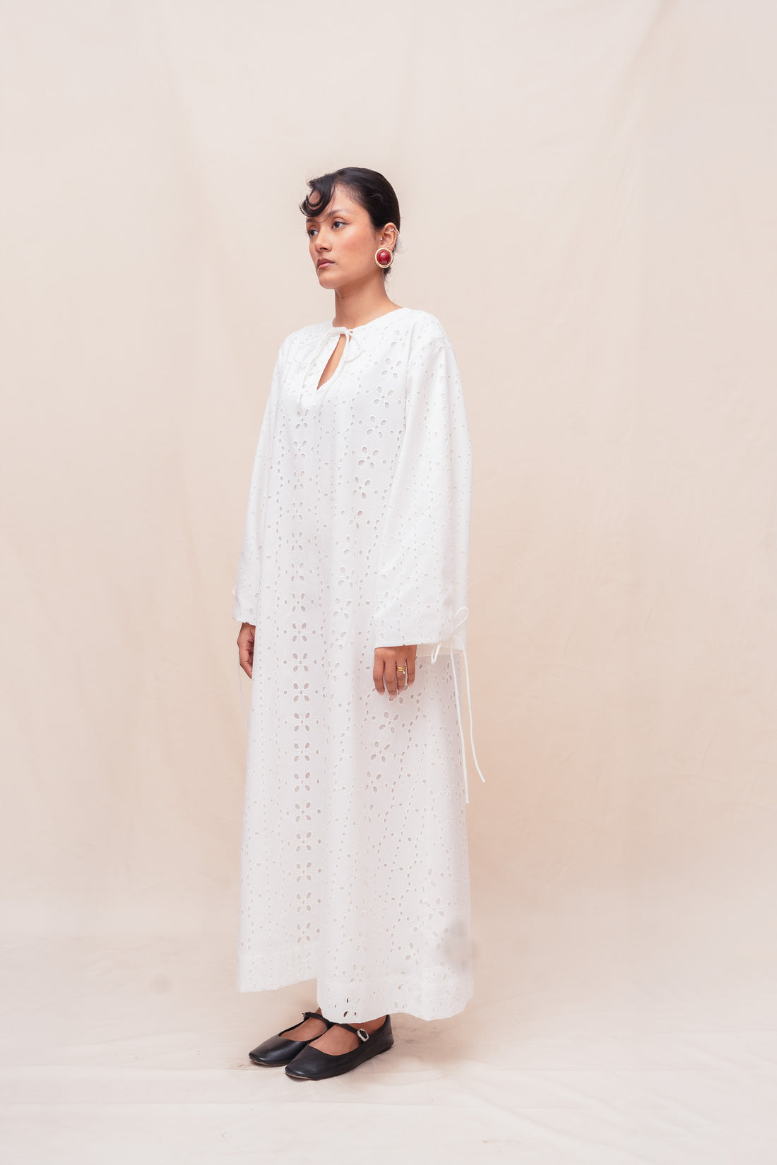 Alba Broderie Anglaise Maxi Dress – White | Limited Edition