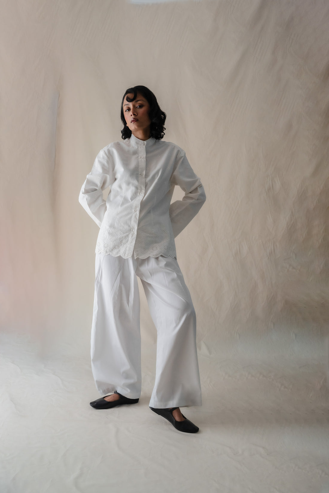 Layla Broderie Anglaise Tie-Back Top- off White