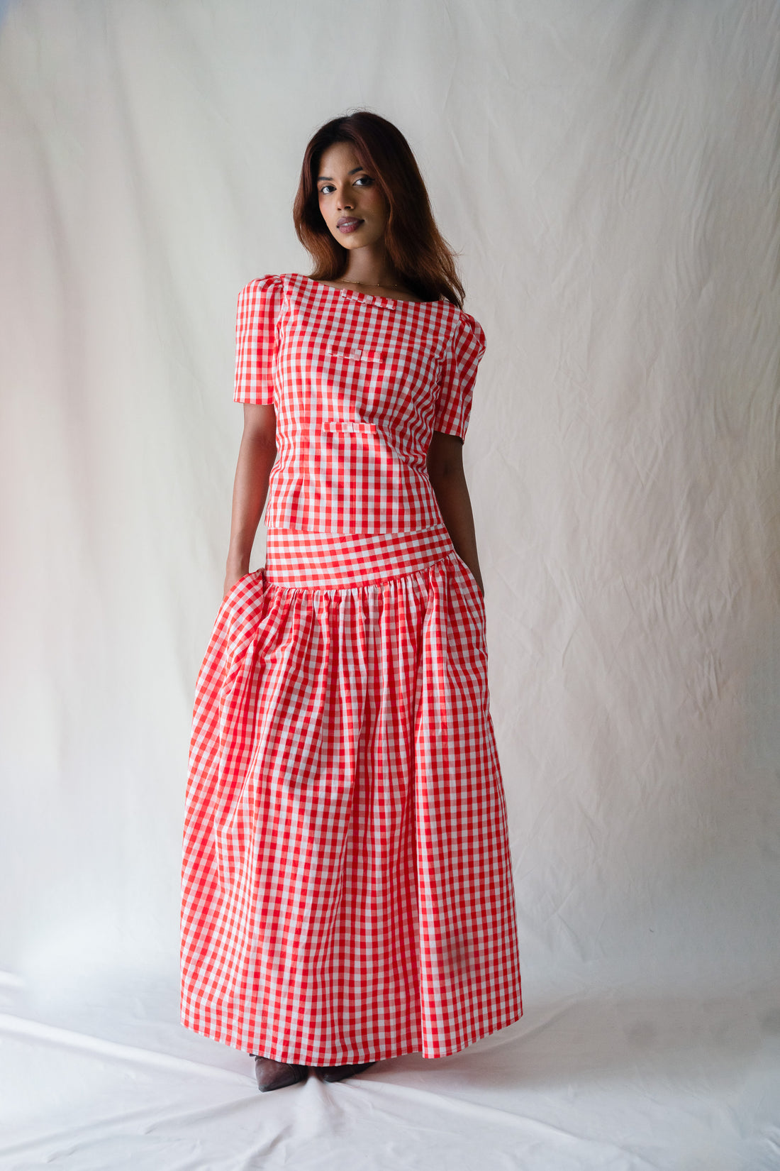 Cora Bow Top - Red