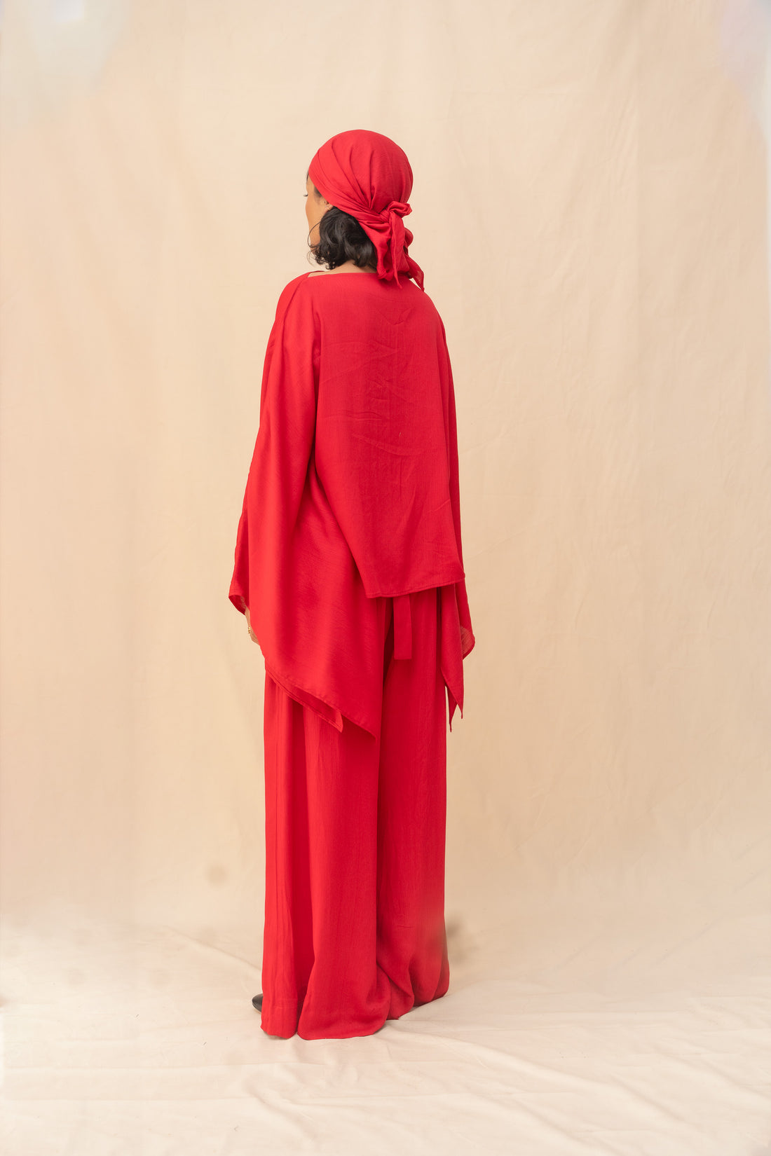 Aamar Wide Leg Pants - Red