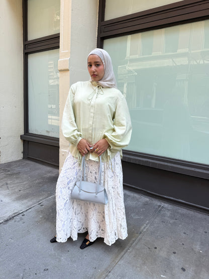 DALIA  BLOUSE - SAGE GREEN