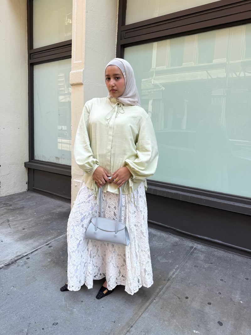 DALIA  BLOUSE - SAGE GREEN