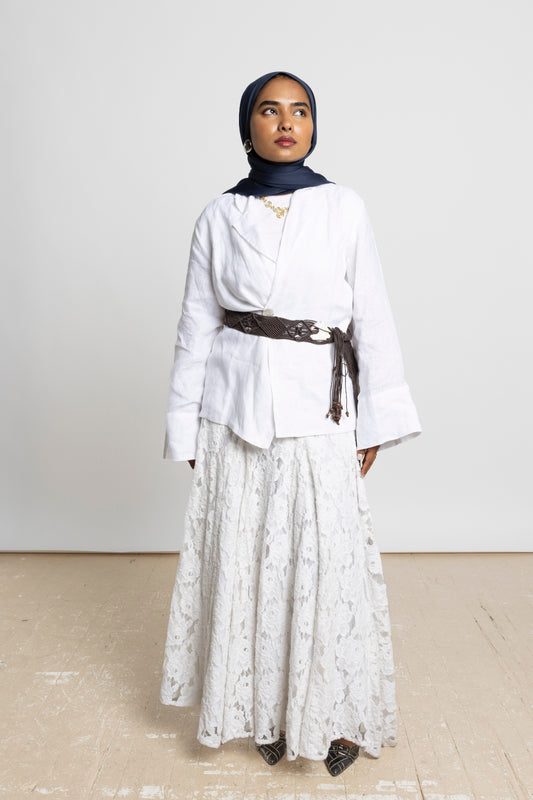 AMARA LACE MAXI SKIRT - OFF WHITE