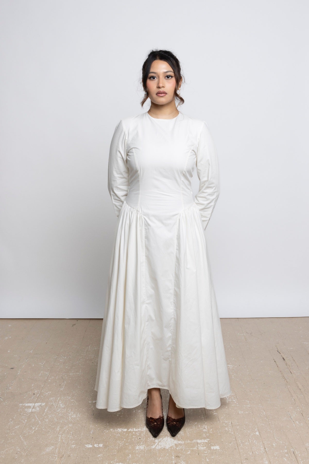 Yara High Waist Maxi Dress In Cotton