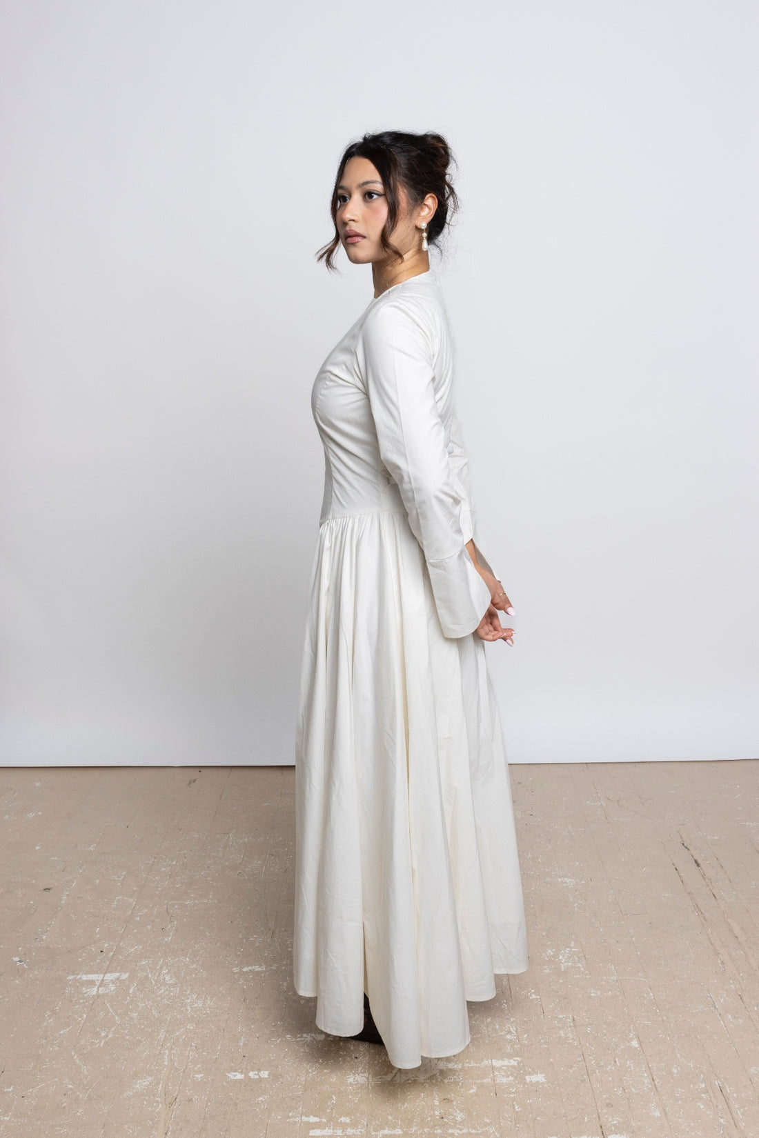 Yara High Waist Maxi Dress In Cotton