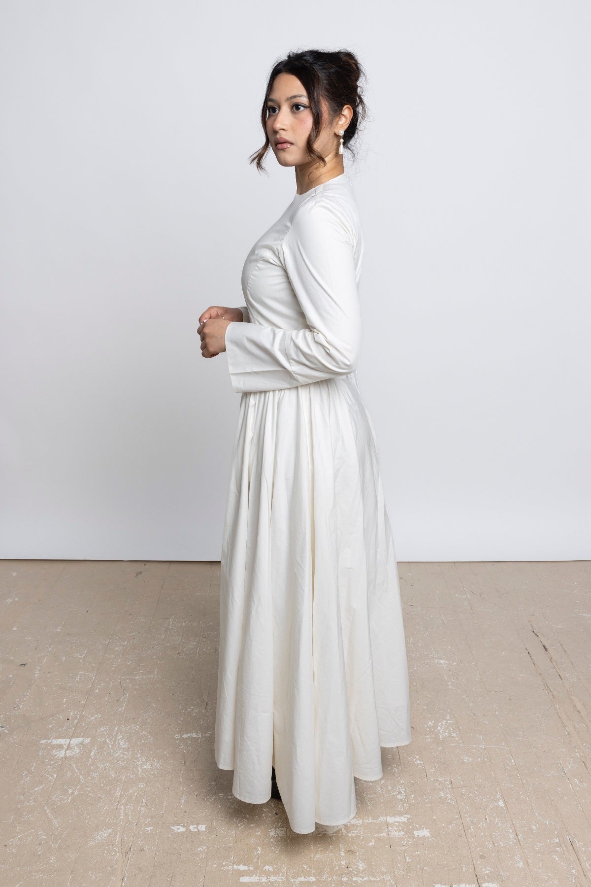 Yara High Waist Maxi Dress In Cotton