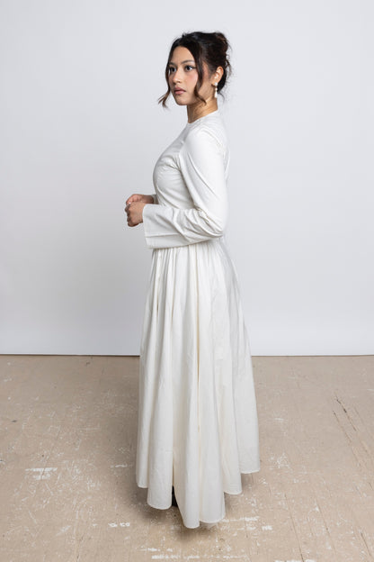Yara High Waist Maxi Dress In Cotton