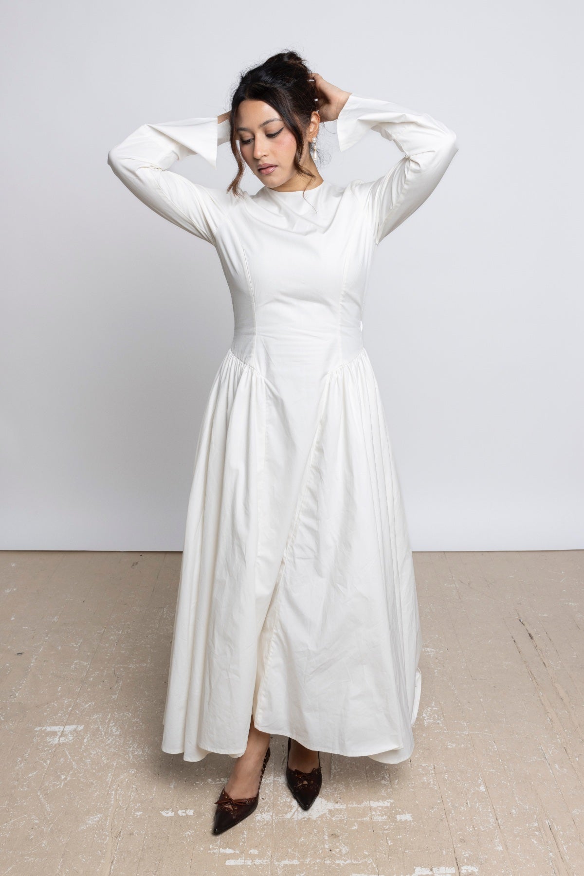 Yara High Waist Maxi Dress In Cotton