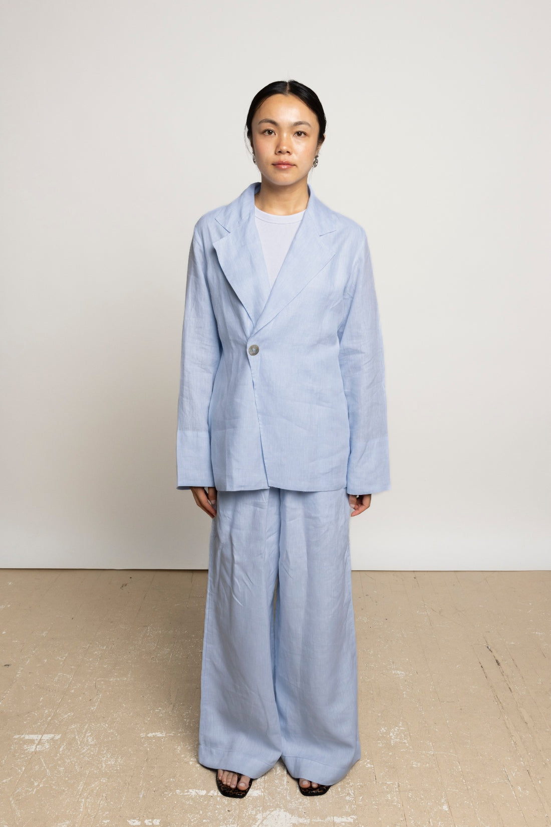 Umi Linen Resort Shirt In Light Blue