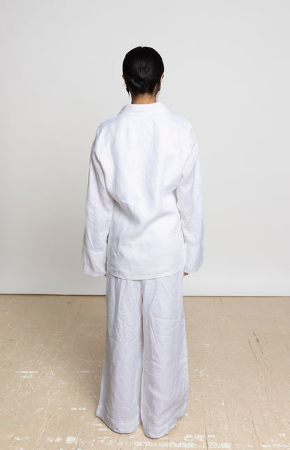 UMI LINEN RESORT SHIRT IN WHITE