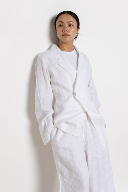 UMI LINEN RESORT SHIRT IN WHITE