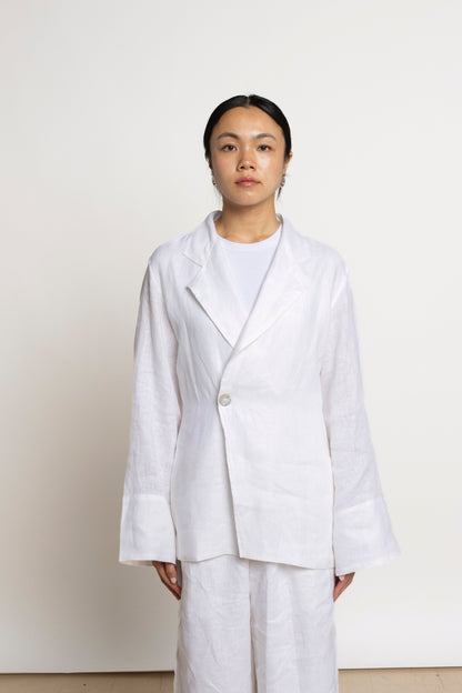 UMI LINEN RESORT SHIRT IN WHITE