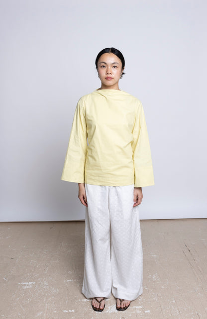 MIRA HIGH LOW OVERSIZED TOP - BUTTER YELLOW