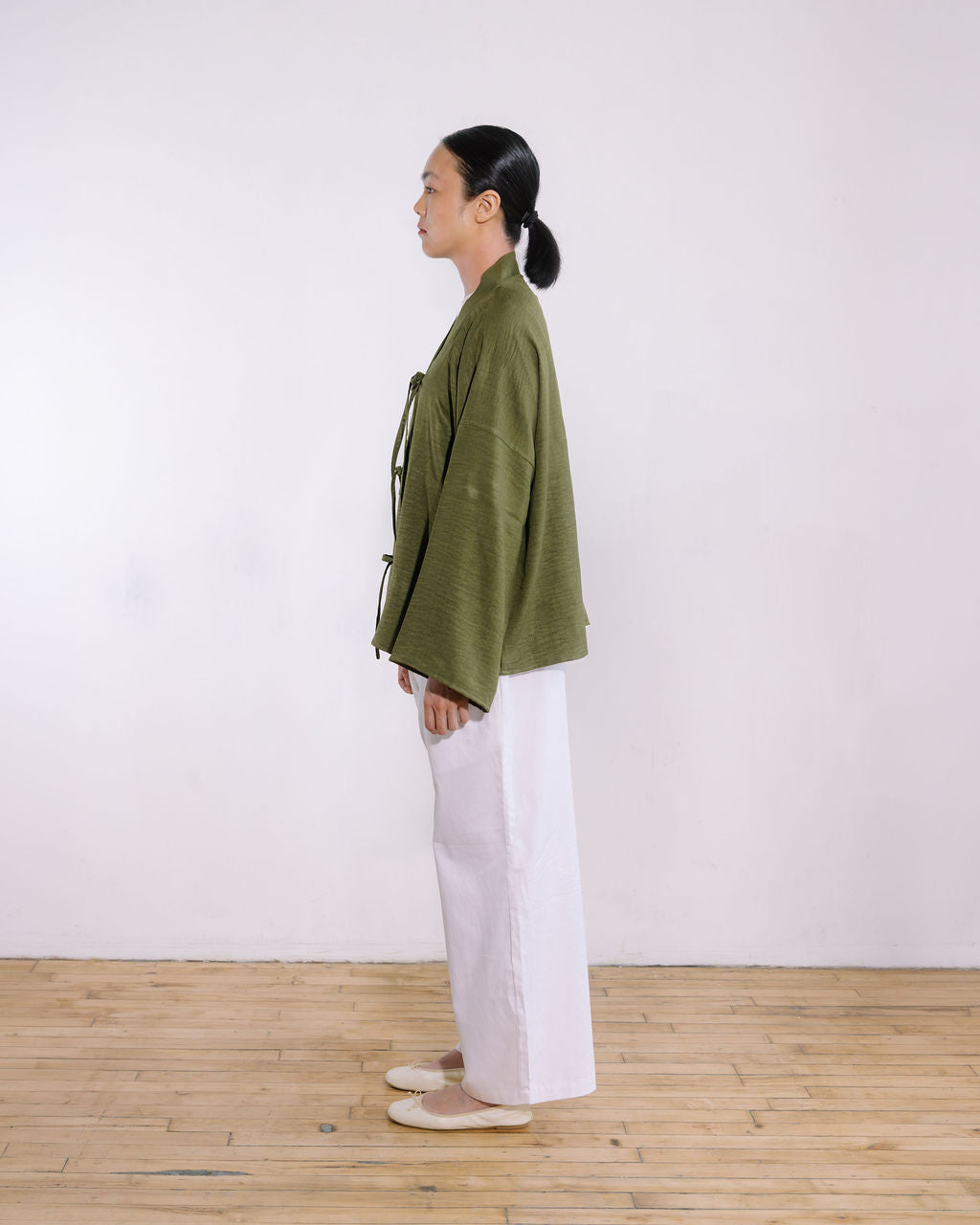 Hana Tie-Front Top - Olive