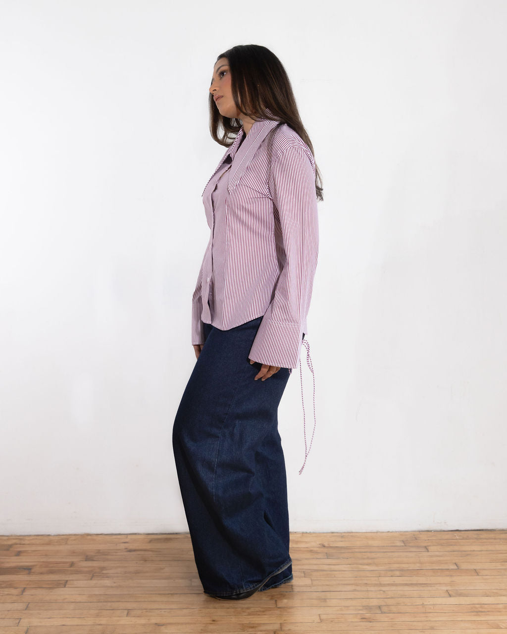 Amal Shirt - Burgundy Stripe