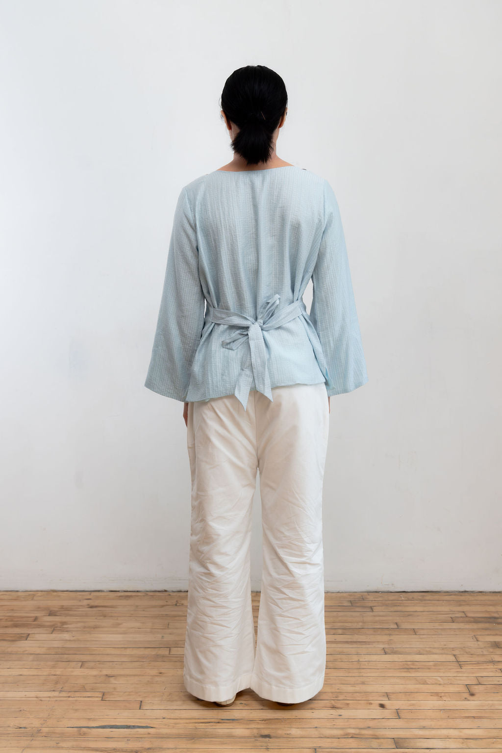 Luna Shell Button Top - Blue