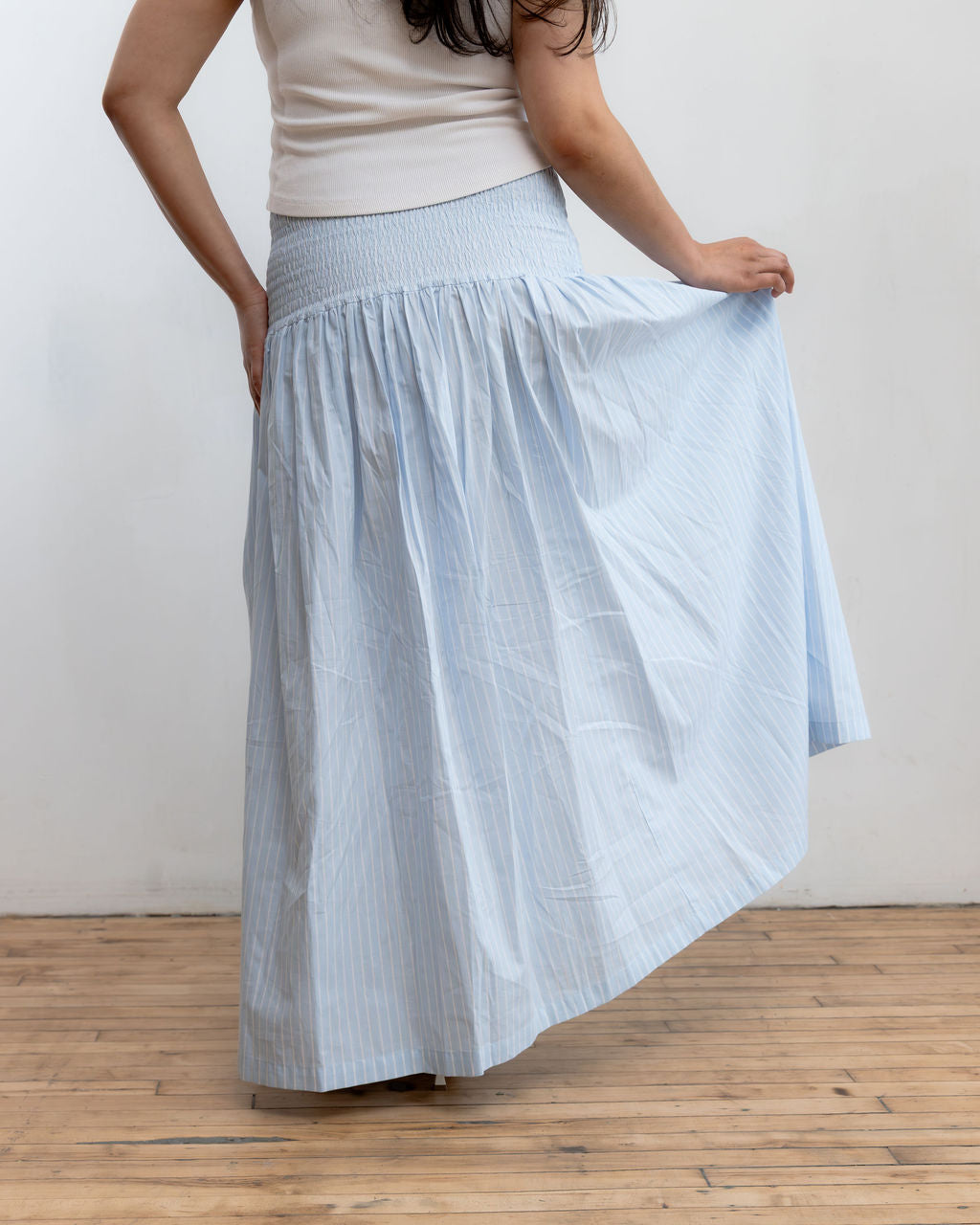 Amal Maxi Skirt - Blue Stripe