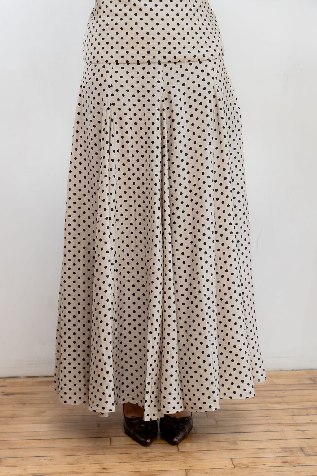 Coco Pleated Maxi Skirt - Cream