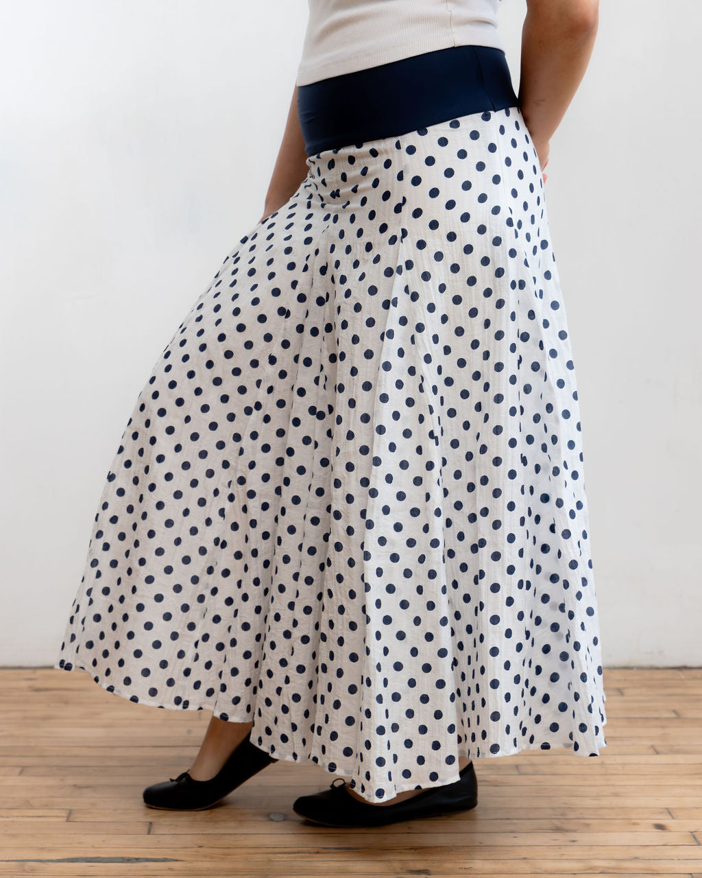 Mara Maxi Skirt - Navy/White