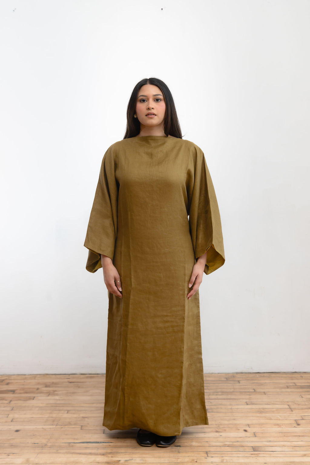 Nami Linen Maxi Dress - Olive