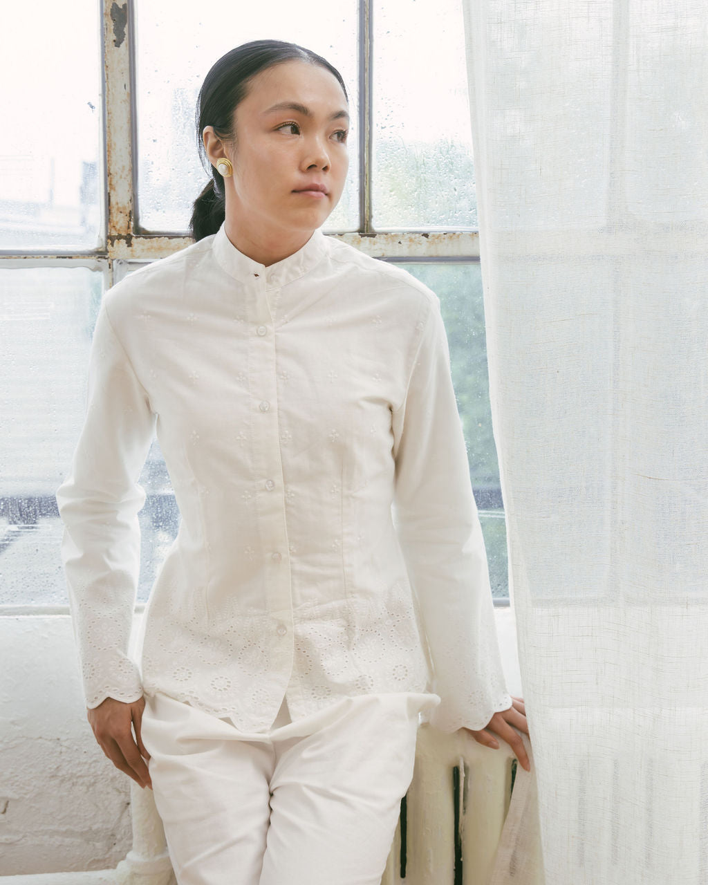 Layla Broderie Anglaise Tie-Back Top- off White