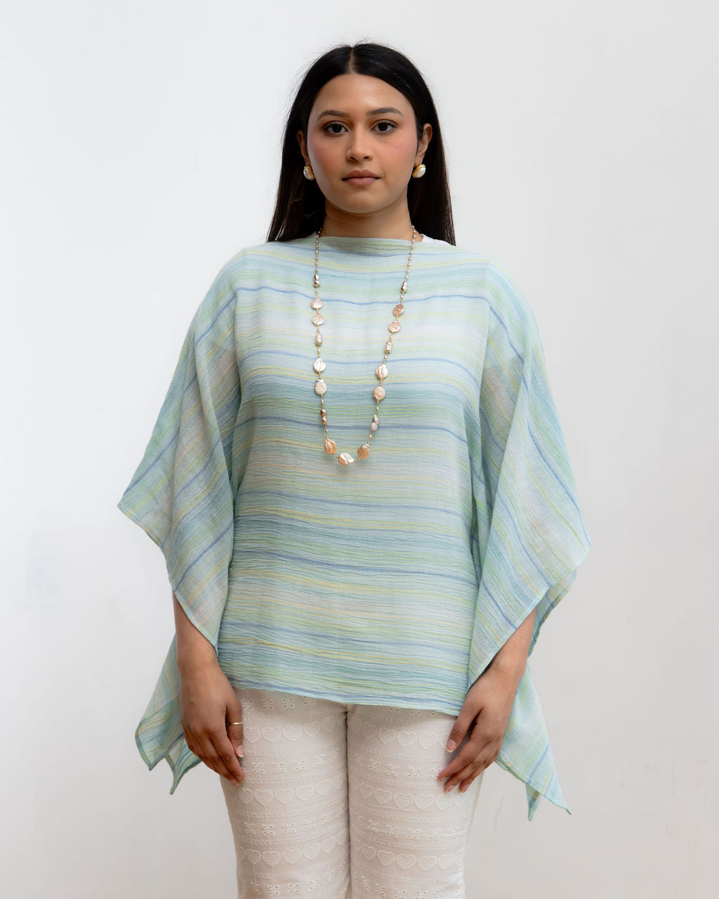 Brezza Cape Top - Mint Stripe