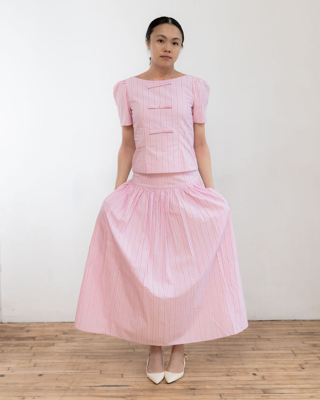 Dahlia Maxi Skirt - Pink Stripe