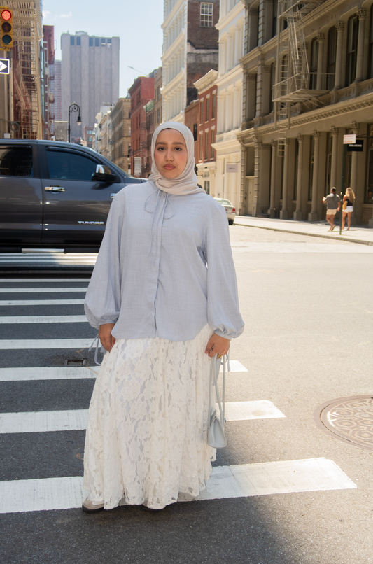 DALIA  BLOUSE - Light Blue