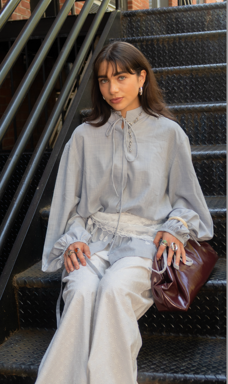 Dalia  Blouse - Light Blue