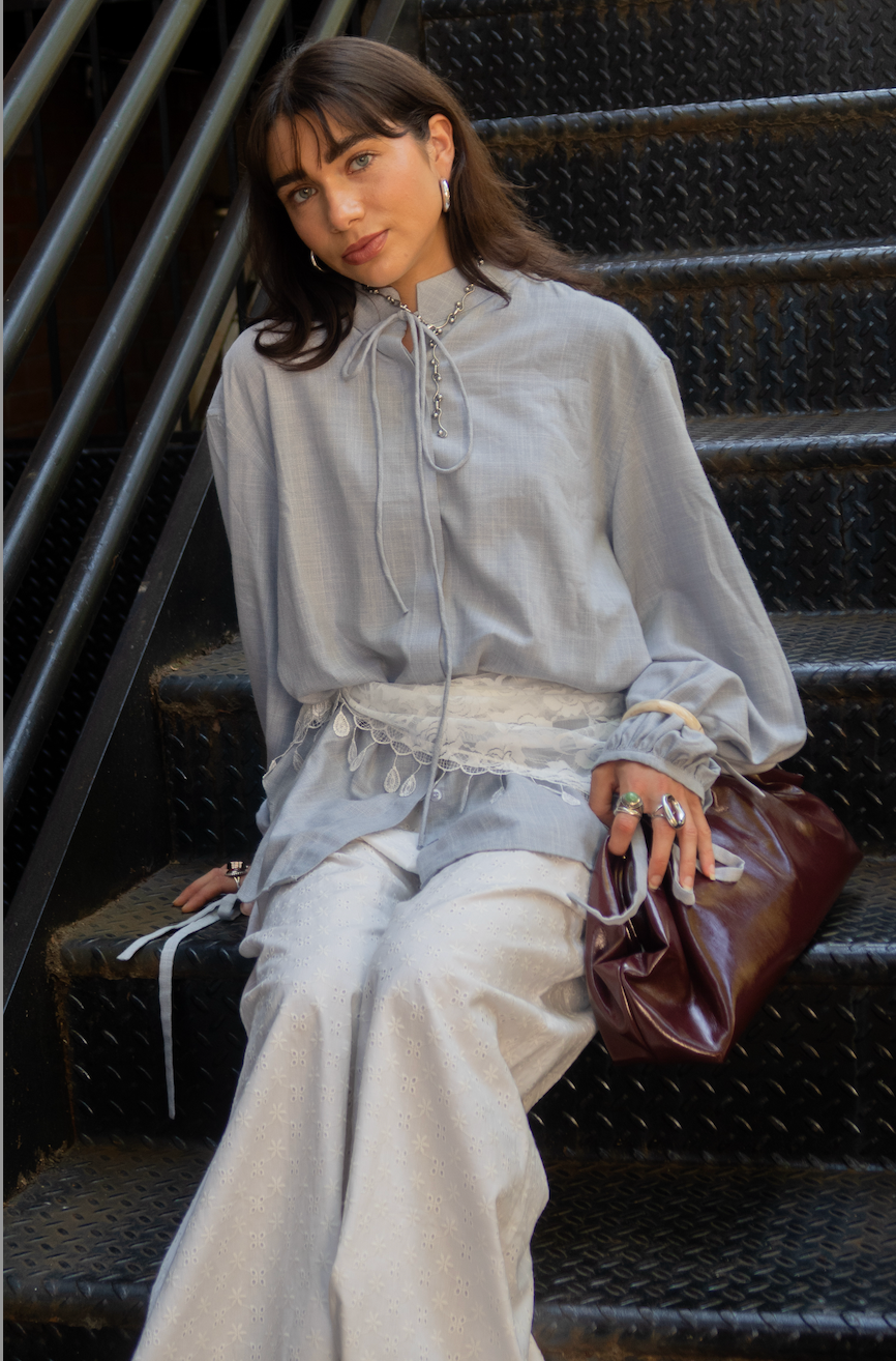 DALIA  BLOUSE - Light Blue